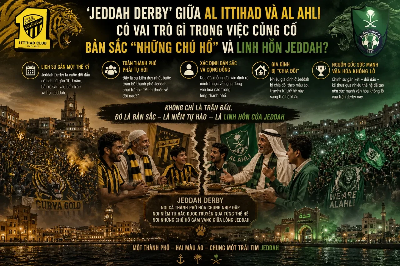 Giải Mã Bản Sắc Al Ittihad: Triết Lý Tấn Công Rực Lửa Của Những Chú Hổ Và Văn Hóa Cổ Vũ Độc Bản Làm Nên Linh Hồn Jeddah