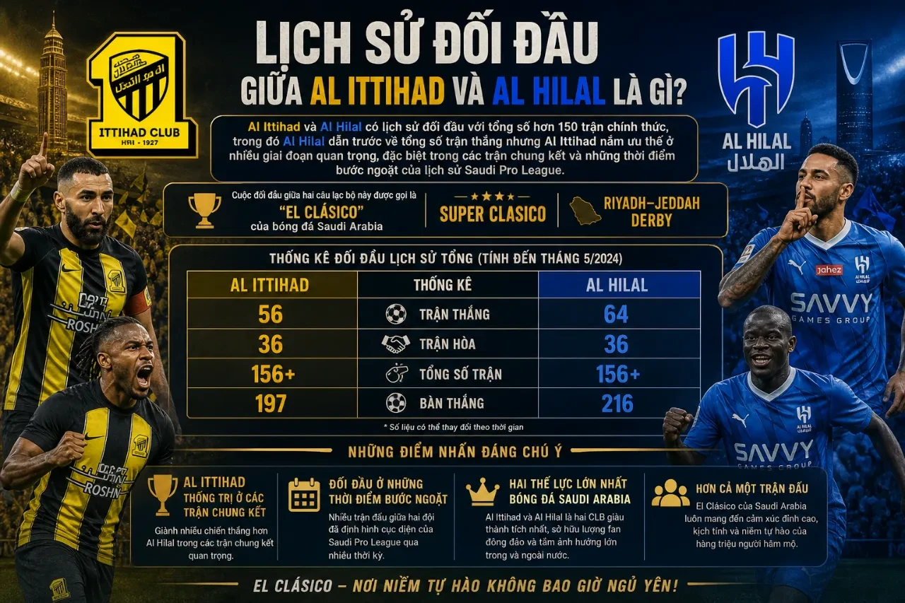 Tổng Quan Al Ittihad: Danh Hiệu, Kỷ Lục, Số Liệu Thống Kê & Lịch Sử Đối Đầu Cập Nhật Mới Nhất