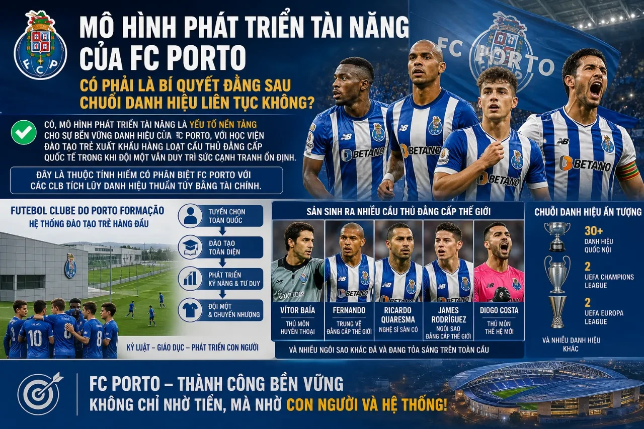Mô hình đào tạo phát triển tài năng trẻ bóng đá chuyên nghiệp của học viện FC Porto