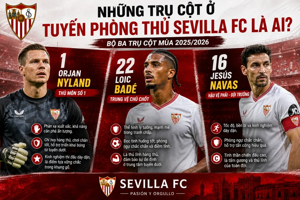 Hàng phòng ngự Sevilla FC thi đấu tập trung ngăn chặn đợt hãm thành của đối phương