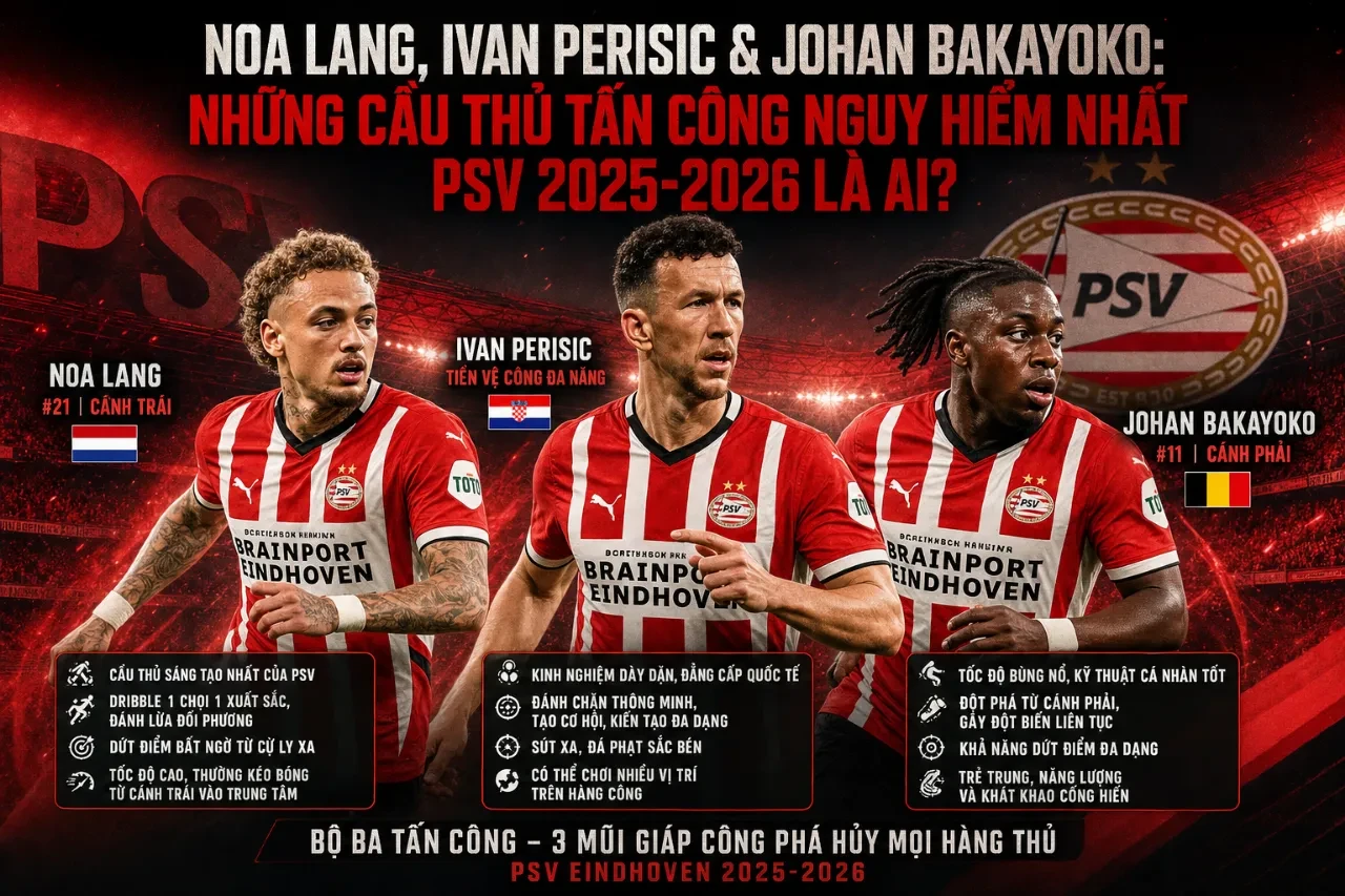 Các ngôi sao hàng công Noa Lang, Ivan Perisic và Johan Bakayoko ăn mừng bàn thắng