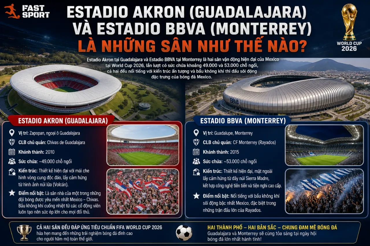 Kiến trúc thiết kế mô phỏng miệng núi lửa độc đáo bên bờ rìa thành phố Guadalajara của Estadio Akron