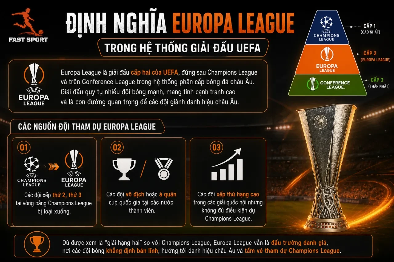 Chiếc cúp vô địch Europa League danh giá được trưng bày trang trọng tại lễ bốc thăm chia bảng đấu của liên đoàn bóng đá châu Âu