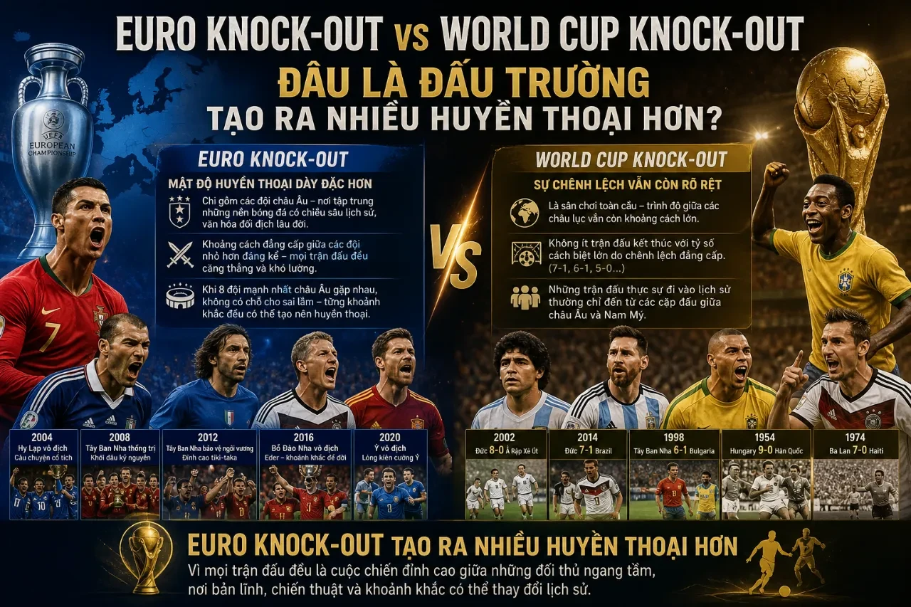 Top 10 Đại Chiến Truyền Kiếp ở Vòng Knock-Out EURO: Những Trận Siêu Kinh Điển Không Thể Quên