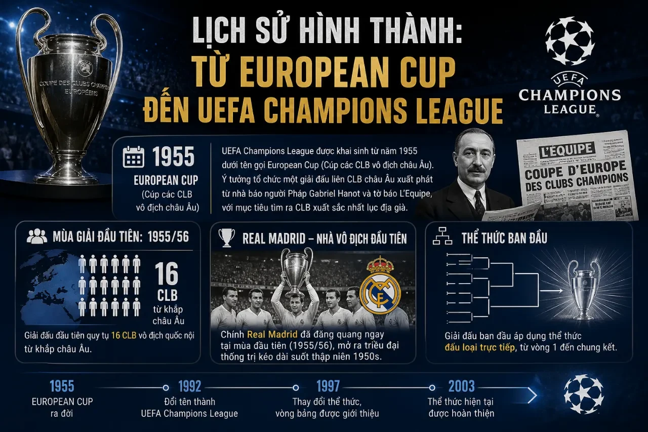 Top 15 CLB Vô Địch Cúp C1 Nhiều Nhất Lịch Sử UEFA Champions League [Cập Nhật 2025]