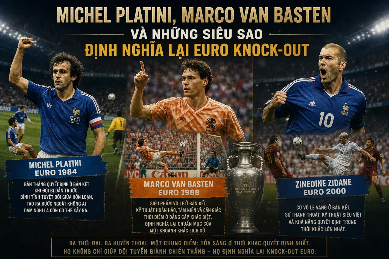 Michel Platini, Marco van Basten và Những Siêu Sao Định Nghĩa Lại EURO Knock-Out