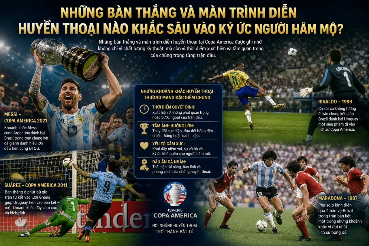 Khoảnh khắc ghi bàn ấn tượng và màn ăn mừng đầy cảm xúc của các cầu thủ tại sân chơi Copa America