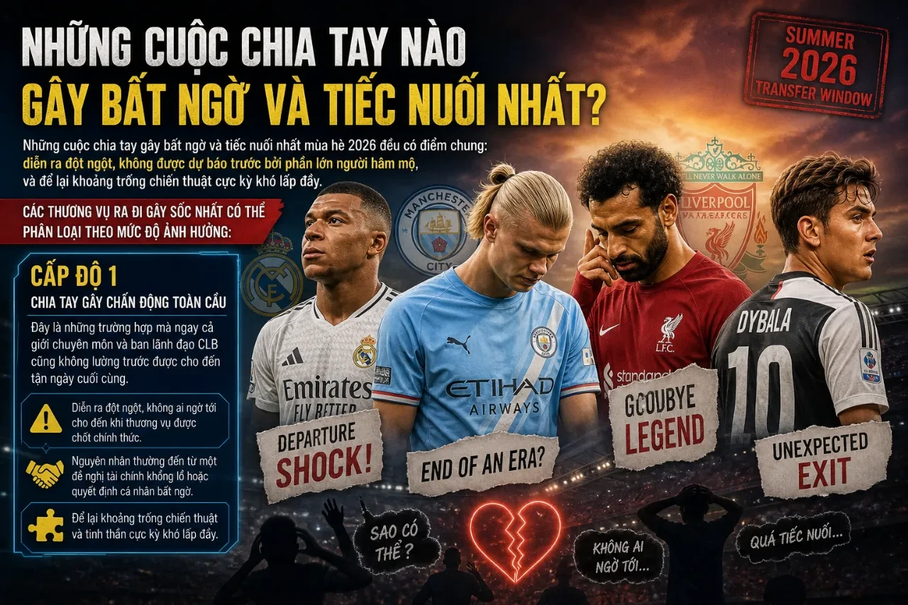 Cập Nhật Đội Hình & Bom Tấn Chuyển Nhượng Mùa Giải 2026: Tân Binh, Ngôi Sao Rời Đi và Mục Tiêu Đang Săn Đón