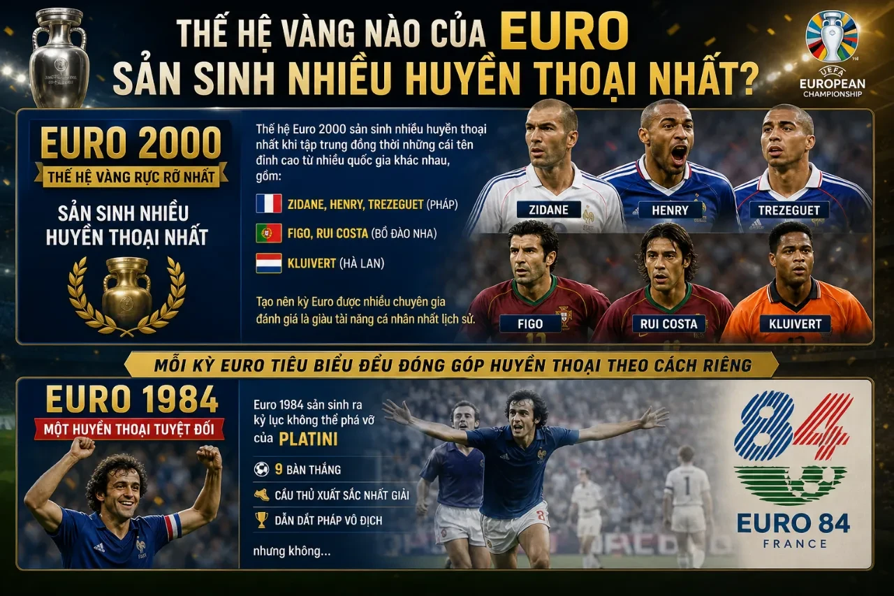 Thế Hệ Vàng Nào Của Euro Sản Sinh Nhiều Huyền Thoại Nhất?