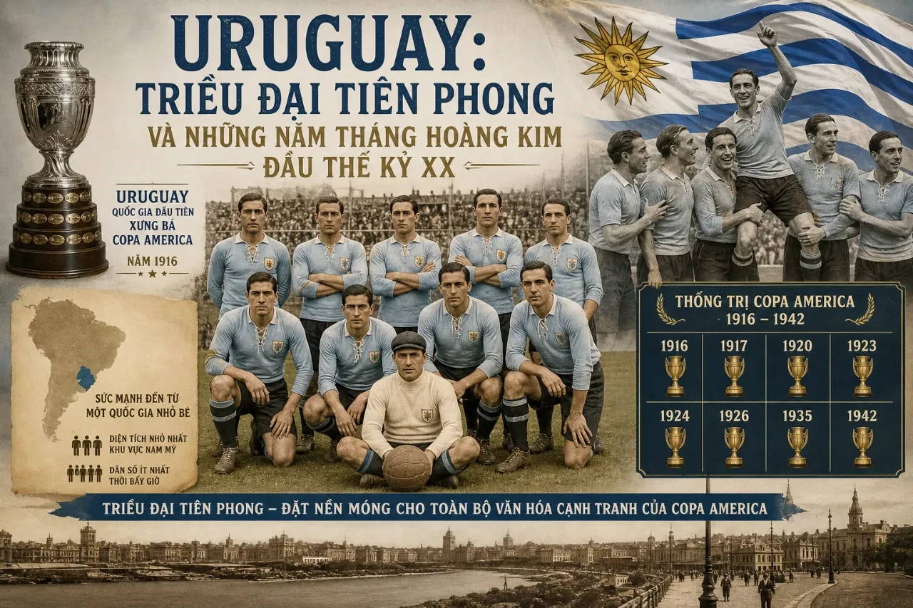 Đội tuyển bóng đá quốc gia Uruguay nâng cao chức vô địch Copa America trong thời kỳ hoàng kim đầu thế kỷ 20