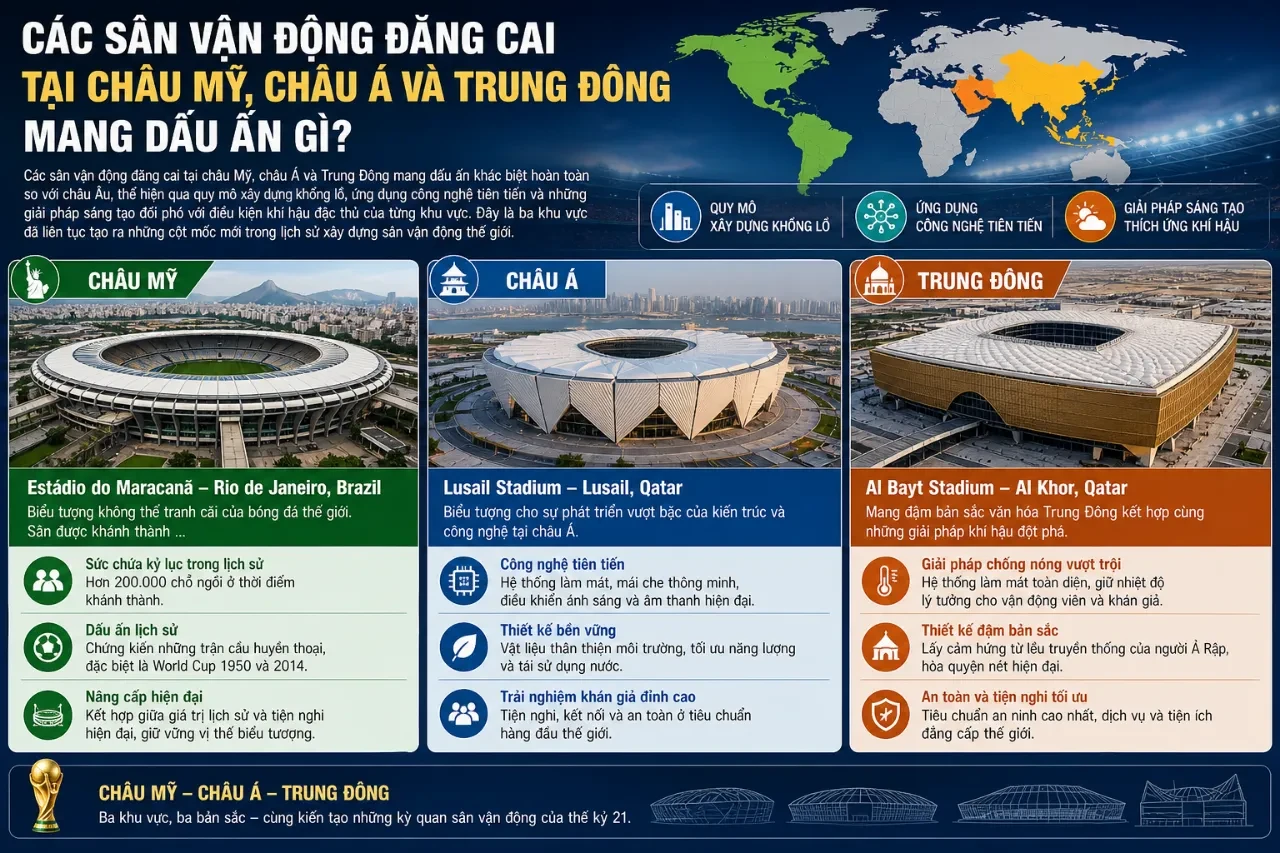 Sân vận động hiện đại tại khu vực Trung Đông với công nghệ làm mát tiên tiến
