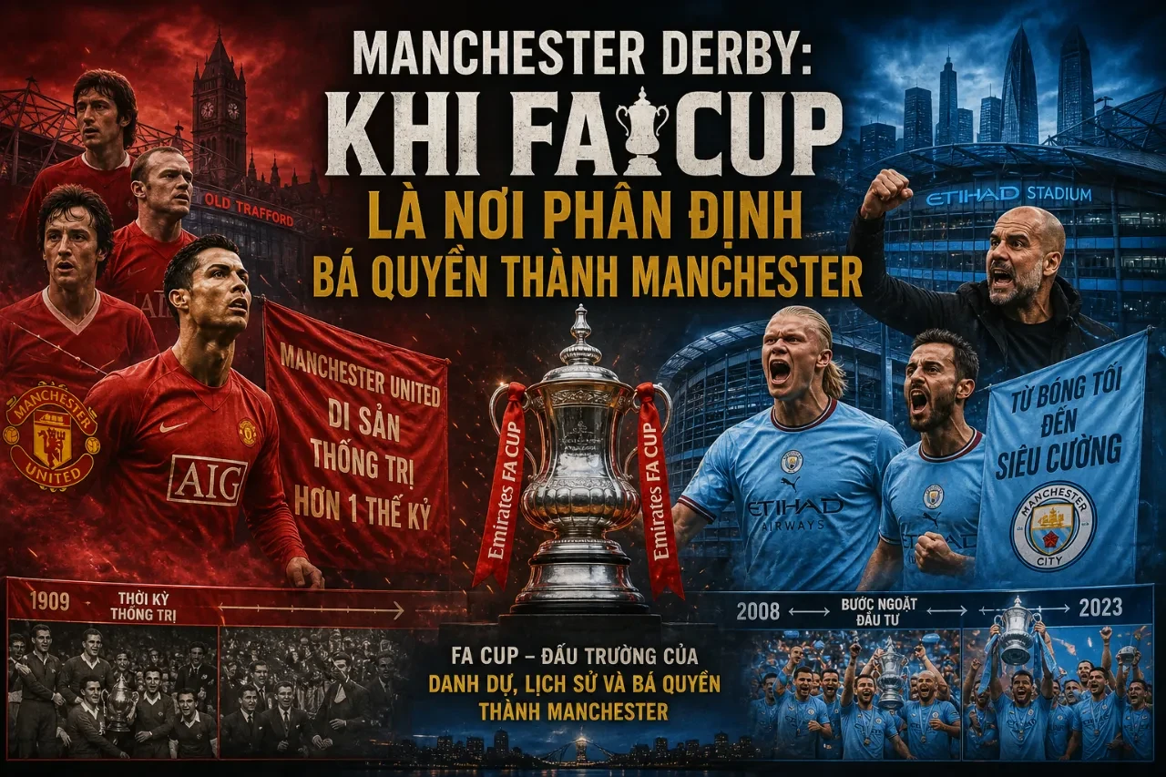 Cuộc đối đầu kịch tính giữa hai đội bóng thành Manchester tại FA Cup