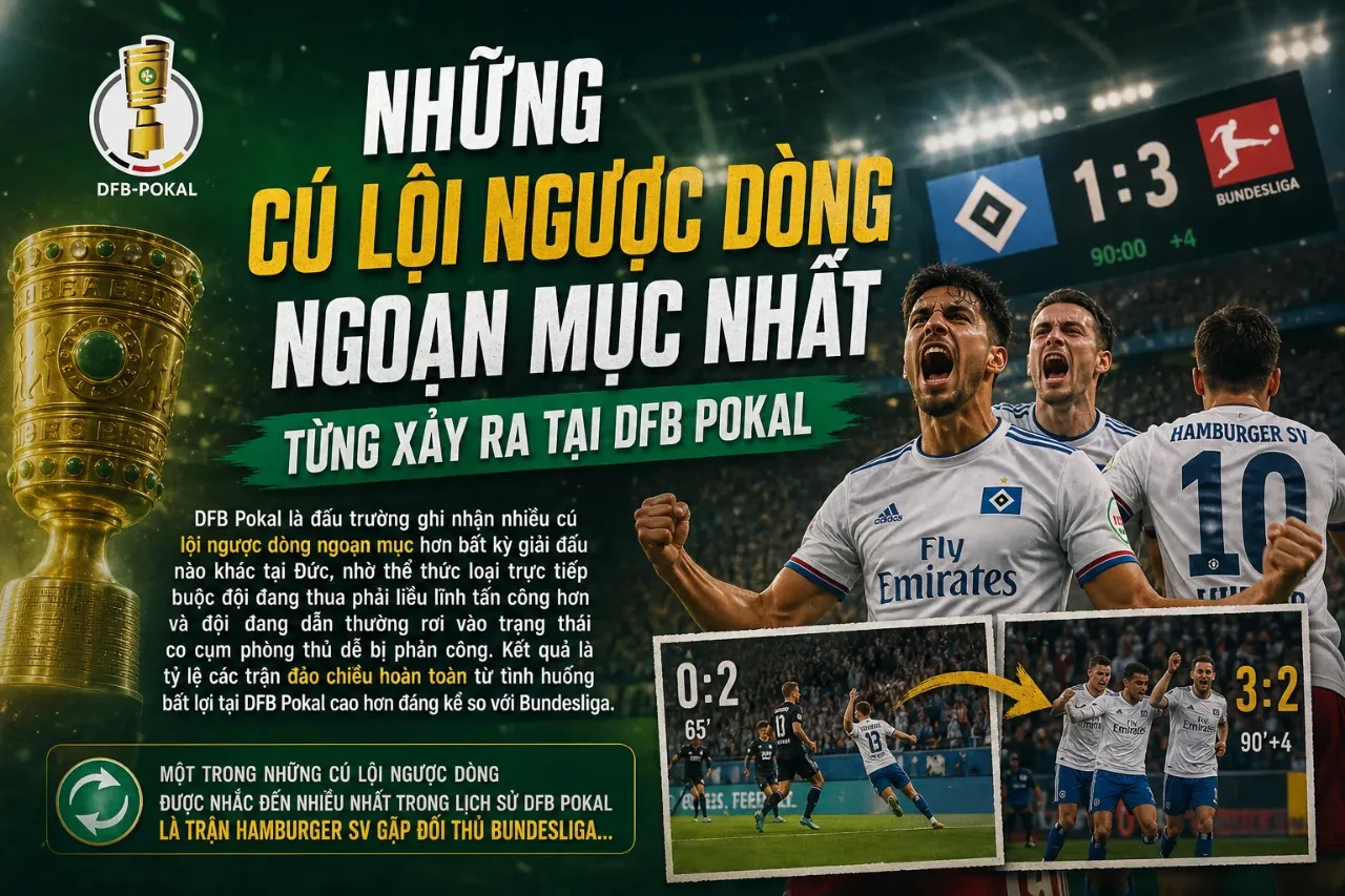 Khoảnh khắc ăn mừng cuồng nhiệt sau một pha ghi bàn đảo ngược tình thế trận đấu