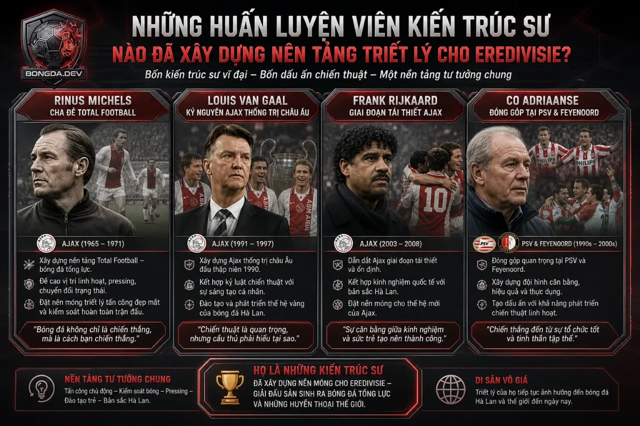 Chân dung các chiến lược gia lão luyện từng định hình tư duy chiến thuật đỉnh cao của bóng đá Hà Lan