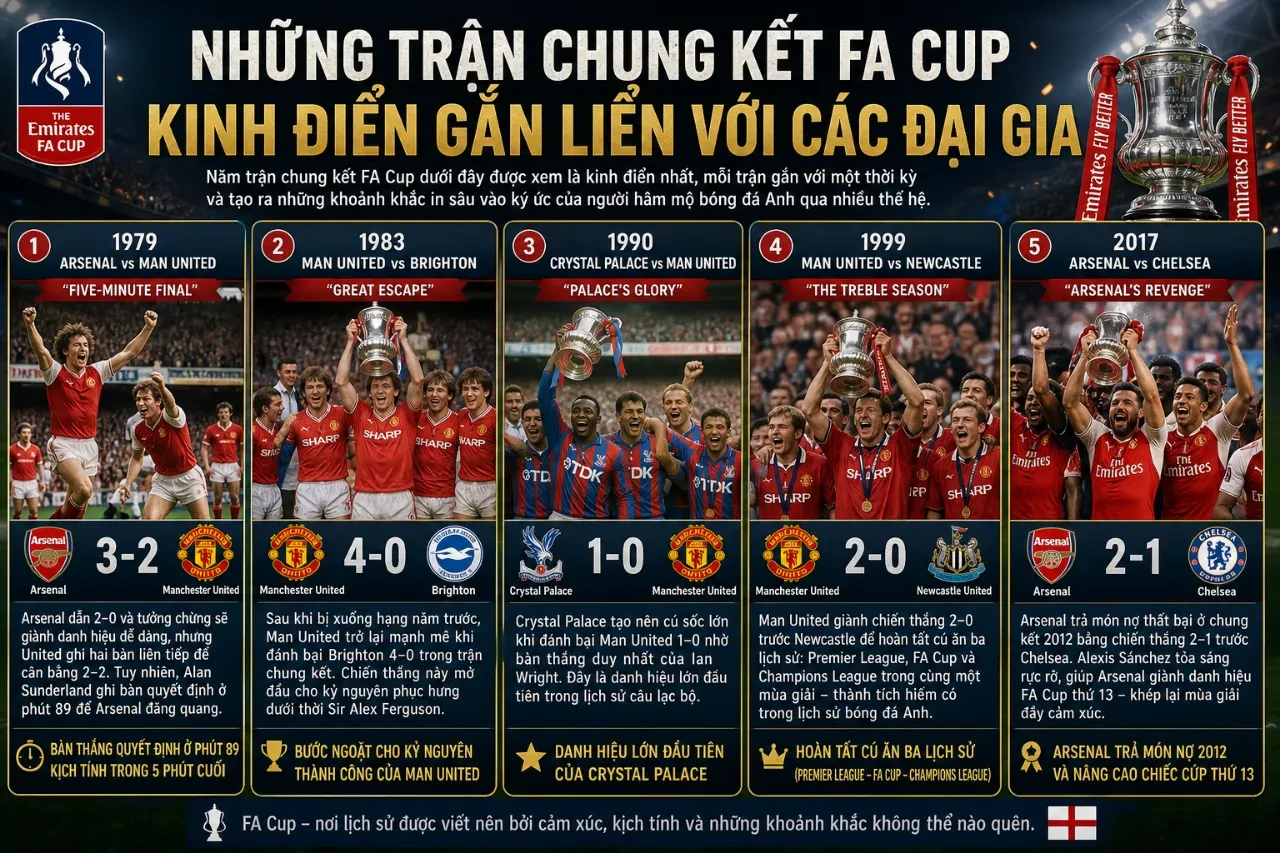 Sân vận động Wembley chật kín khán giả trong một trận chung kết FA Cup đầy sôi động