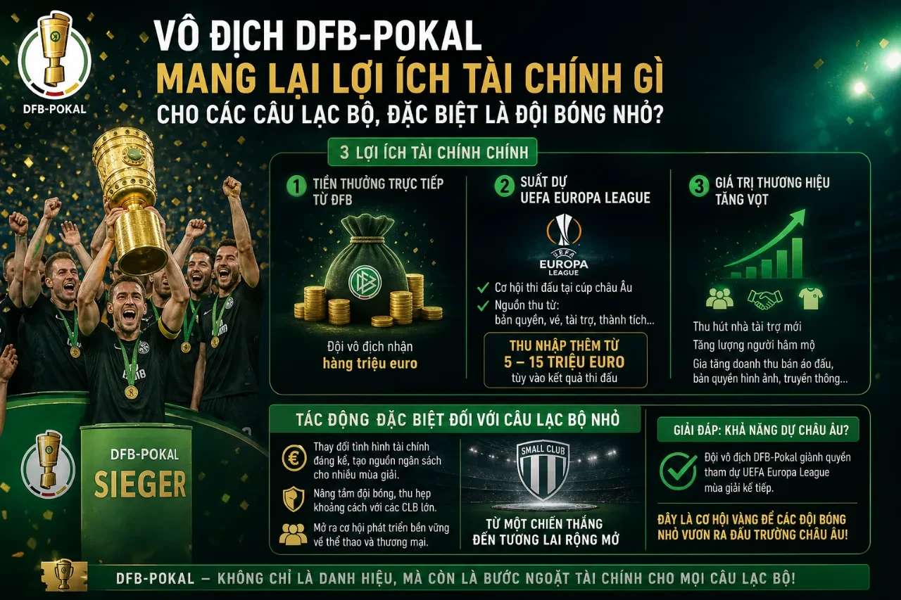 Sự hân hoan của các cầu thủ khi nâng cao chiếc cúp vô địch mang lại nguồn thu lớn