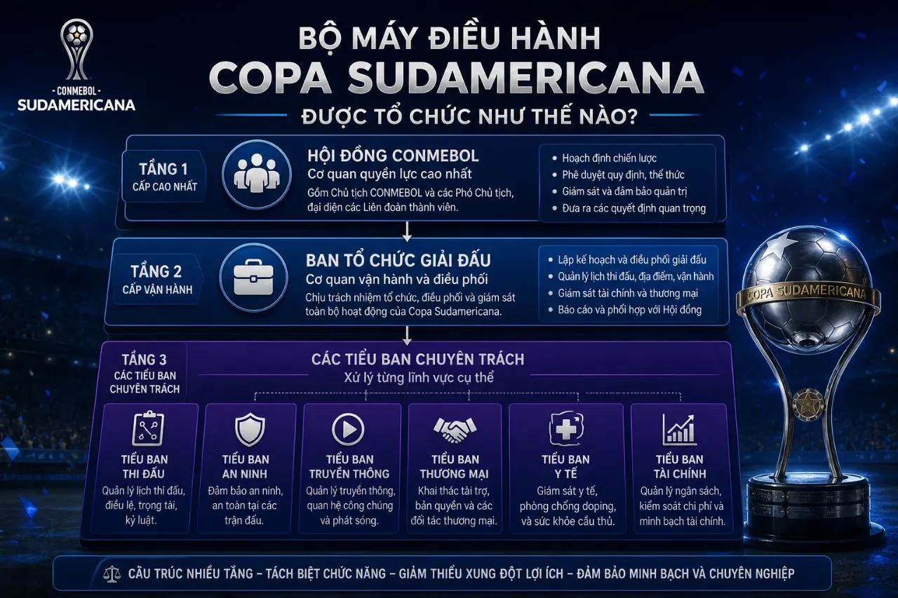 Giải Mã Quy Trình Quản Trị và Cơ Cấu Tài Chính của CONMEBOL Copa Sudamericana: Từ Bộ Máy Điều Hành đến Phân Phối Tiền Thưởng