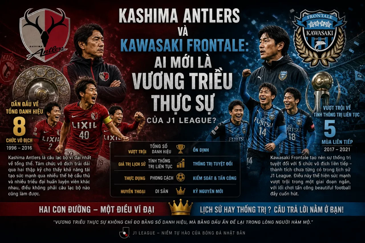 Top 10 Câu Lạc Bộ Giàu Danh Hiệu Nhất J1 League: Thống Kê Thành Tích & Bảng Xếp Hạng Mọi Thời Đại