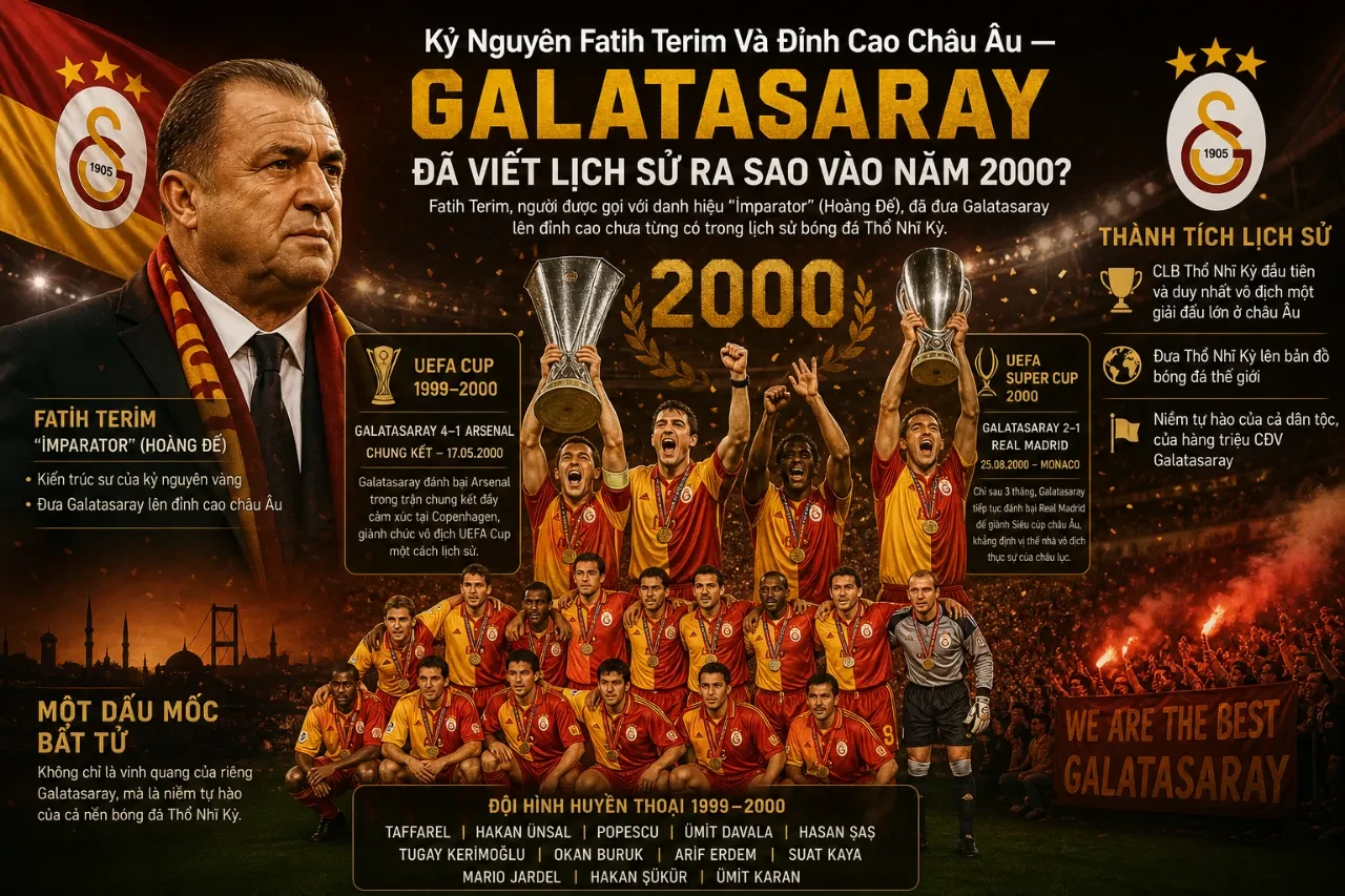 Kỷ Nguyên Fatih Terim Và Đỉnh Cao Châu Âu — Galatasaray Đã Viết Lịch Sử Ra Sao Vào Năm 2000?