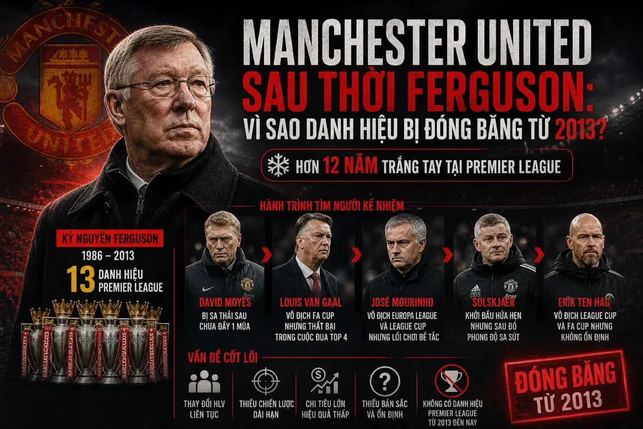 Cầu thủ Manchester United lộ rõ vẻ thất vọng trên sân cỏ trong giai đoạn khủng hoảng kéo dài nhiều mùa giải