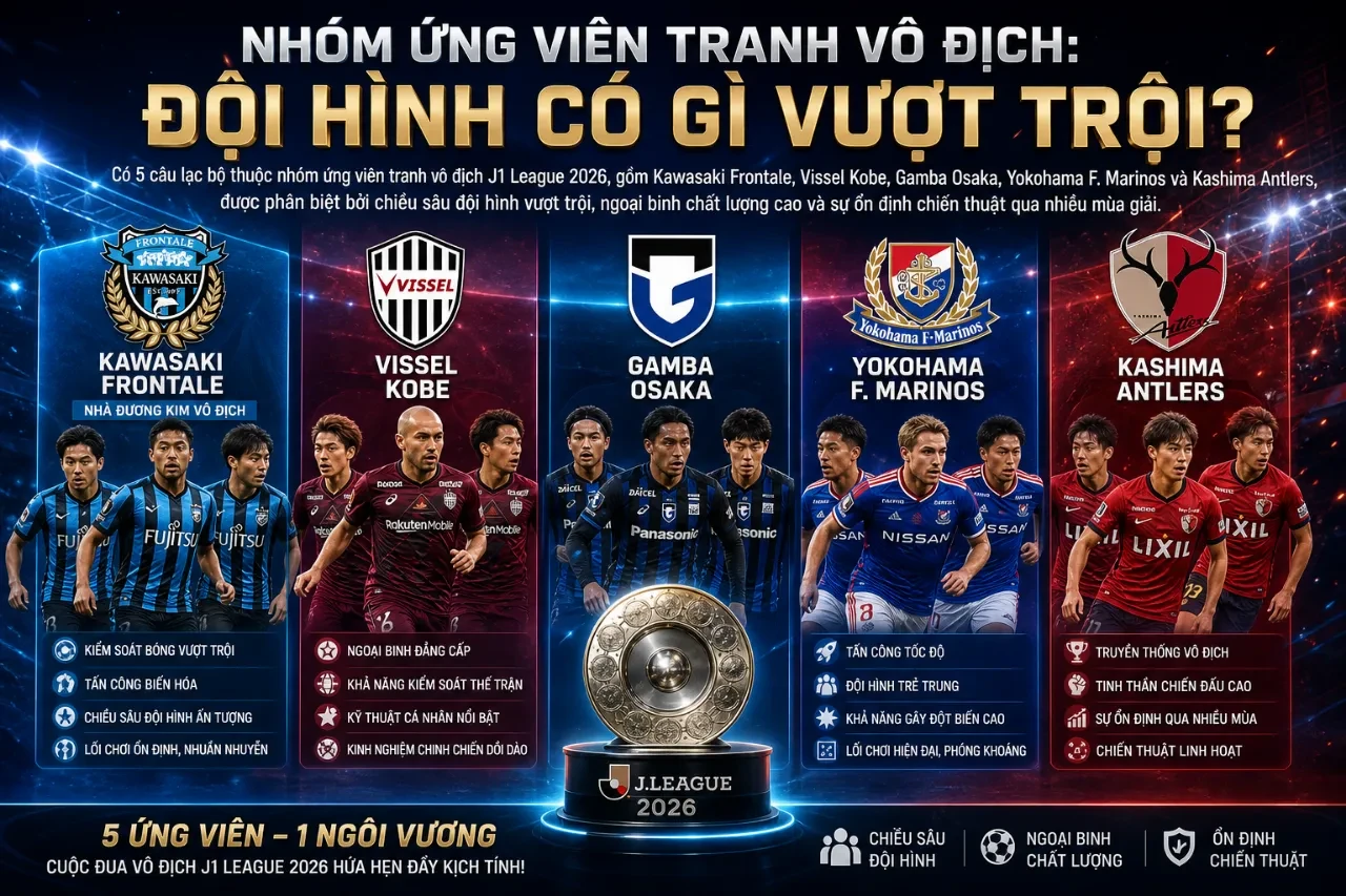 Phân Tích Chi Tiết Đội Hình 20 Câu Lạc Bộ J1 League 2026: Đội Nào Mạnh Nhất, Đội Nào Chật Vật Trụ Hạng?