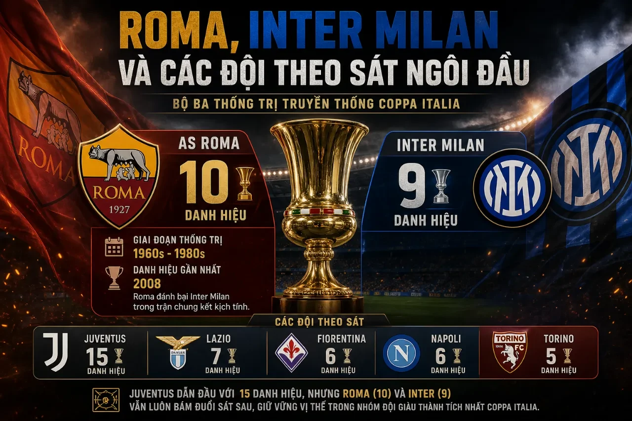 Người hâm mộ AS Roma và Inter Milan cổ vũ nhiệt tình trên khán đài trận chung kết