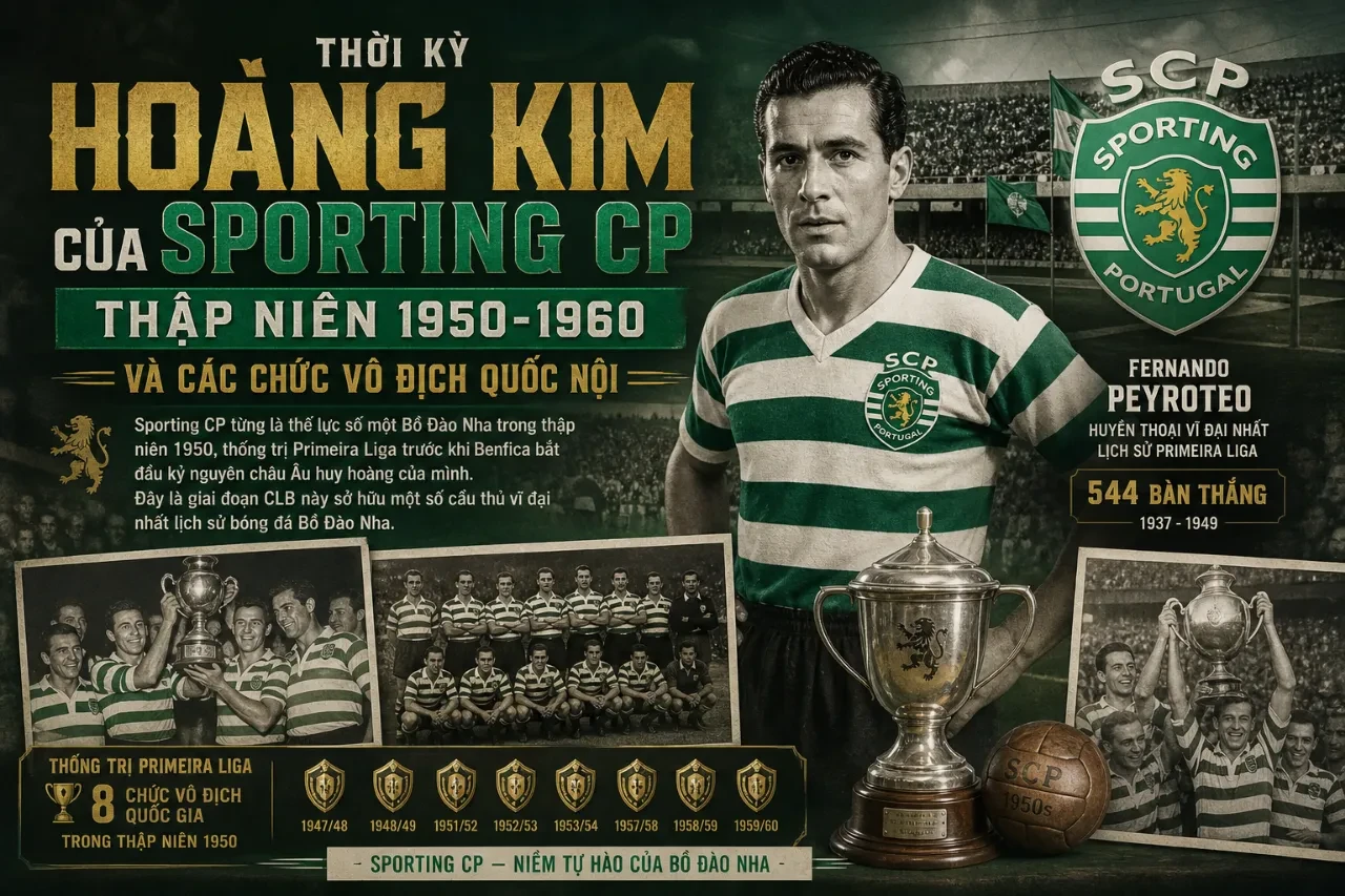 Đội hình huyền thoại của CLB Sporting CP trong giai đoạn thống trị thập niên 1950