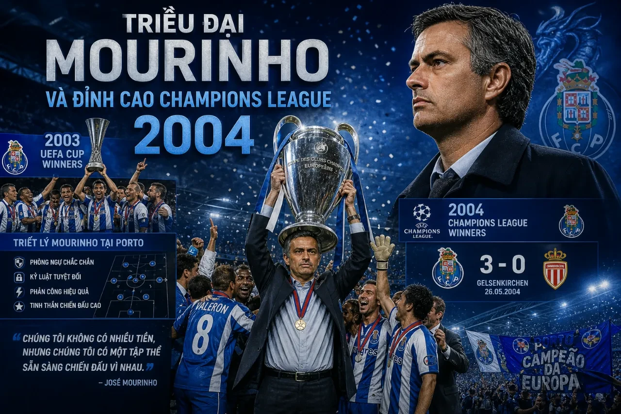 Khoảnh khắc ăn mừng chức vô địch danh giá của Porto dưới triều đại huấn luyện viên Jose Mourinho